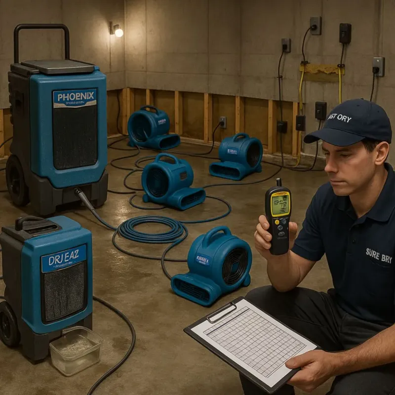 Structural Drying and Dehumidification process in Castle Shannon, PA